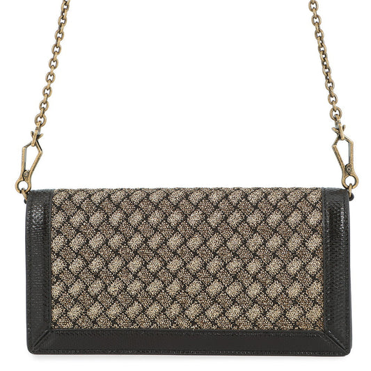 Bottega Veneta INTRECCIATO Chain wallet Black/Gold Leather/Nylon