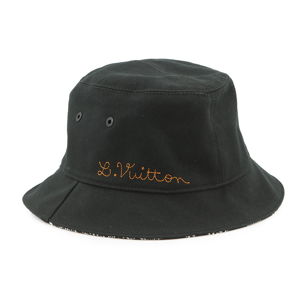 LOUIS VUITTON Bonnet Distorted Damier Reversible Bucket Hat Size 58 Black/WhiteMP2946 Cotton100%