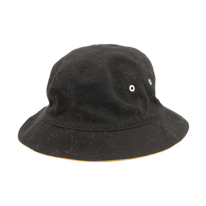 LOUIS VUITTON Hat・MonogramDenim Bucket Hat Size 58 Black/YellowM76208 Cotton60% Polyester40%