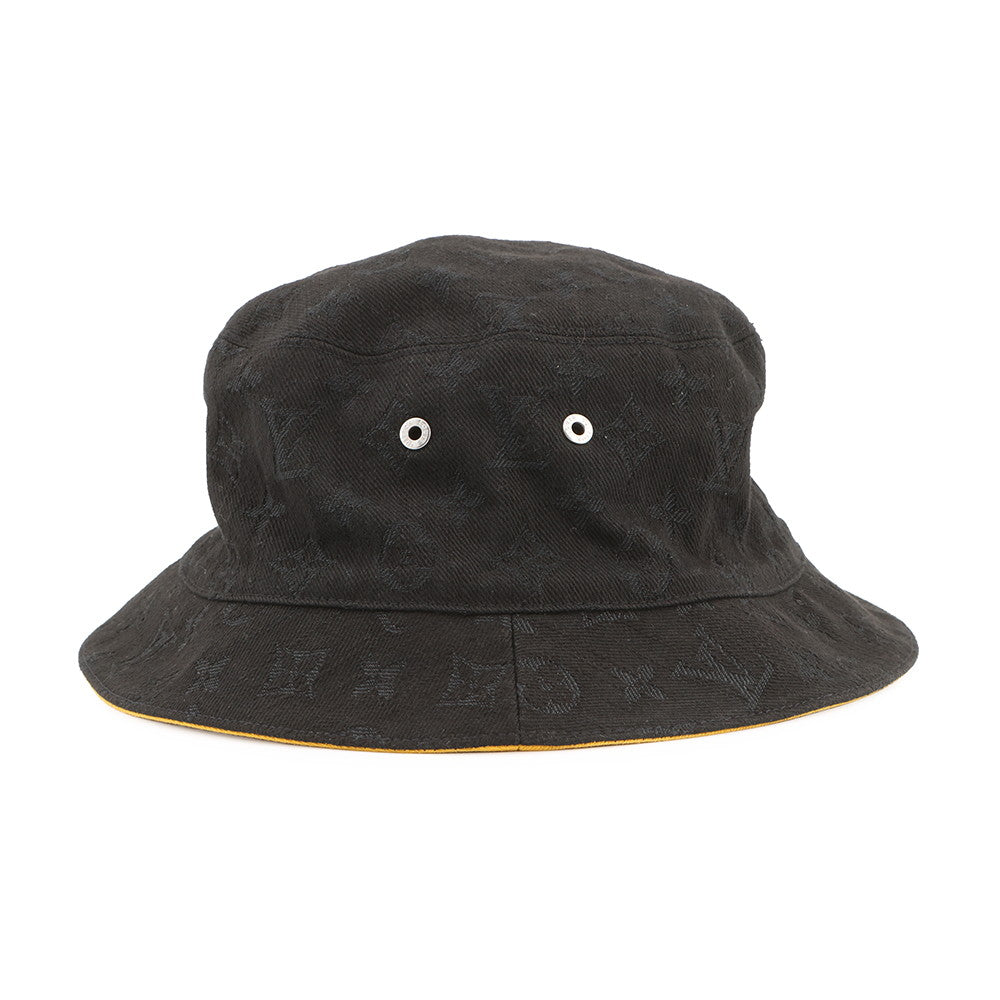 LOUIS VUITTON Hat・MonogramDenim Bucket Hat Size 58 Black/YellowM76208 Cotton60% Polyester40%
