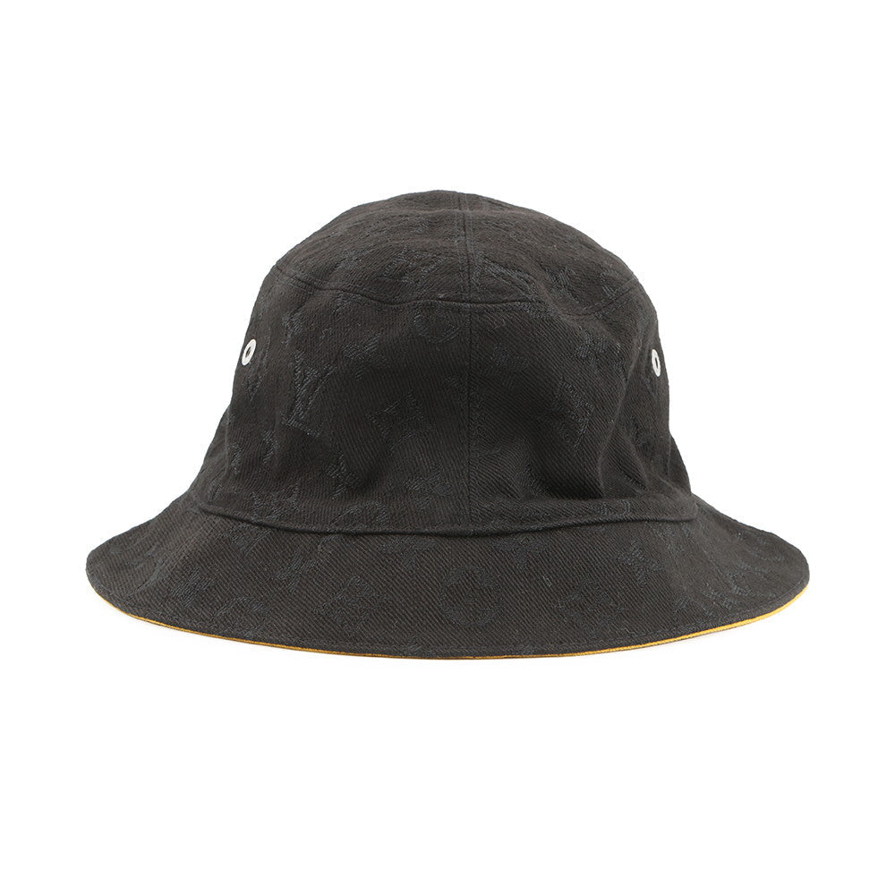 LOUIS VUITTON Hat・MonogramDenim Bucket Hat Size 58 Black/YellowM76208 Cotton60% Polyester40%