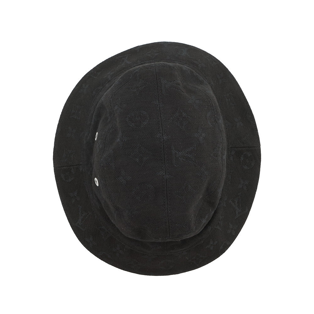 LOUIS VUITTON Hat・MonogramDenim Bucket Hat Size 58 Black/YellowM76208 Cotton60% Polyester40%