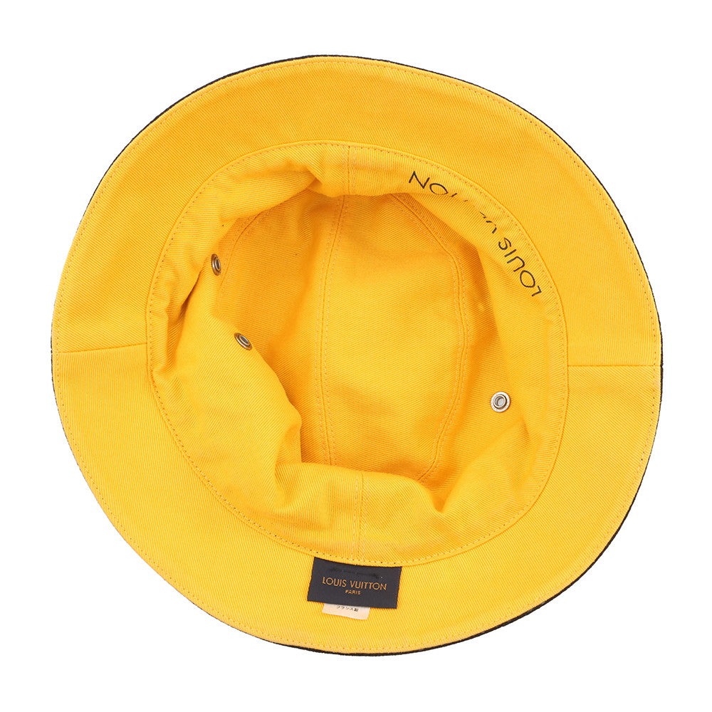 LOUIS VUITTON Hat・MonogramDenim Bucket Hat Size 58 Black/YellowM76208 Cotton60% Polyester40%