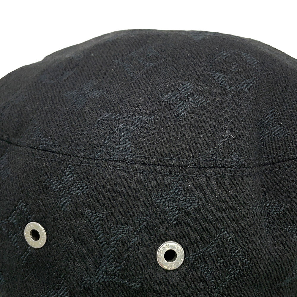LOUIS VUITTON Hat・MonogramDenim Bucket Hat Size 58 Black/YellowM76208 Cotton60% Polyester40%