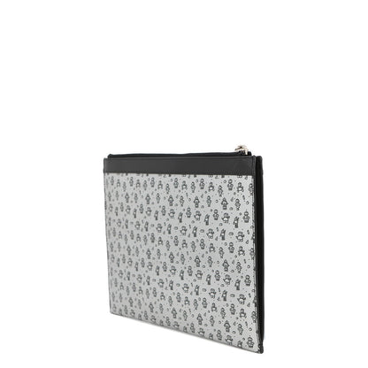 SAINT LAURENT PARIS Robot Clutch Bag Silver/Black397294 Leather