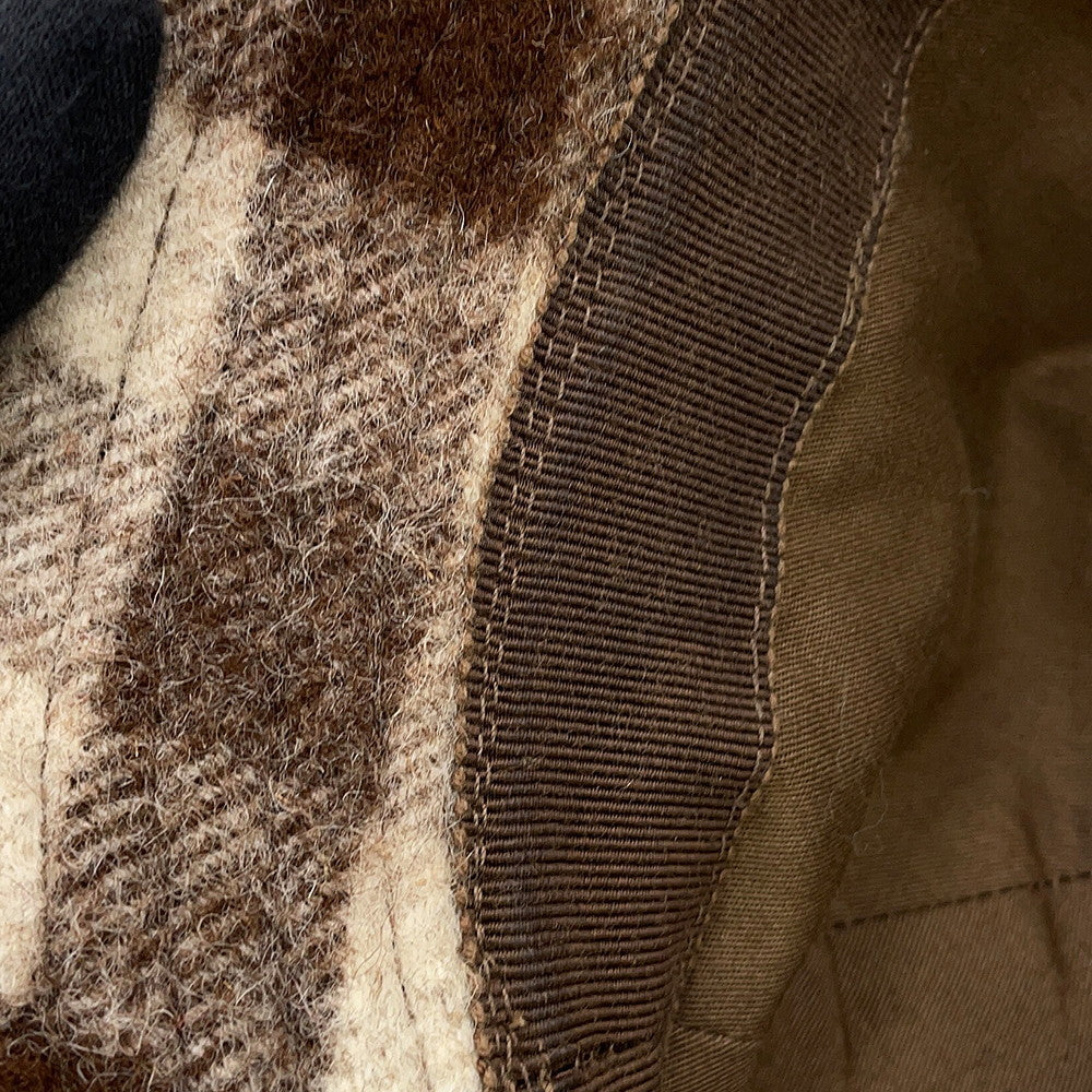 GUCCI checked fedora hat Size M Brown627041 Wool 100%