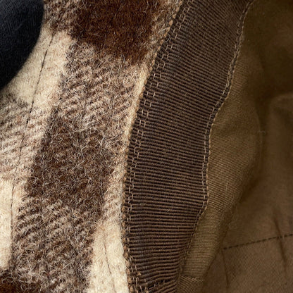 GUCCI checked fedora hat Size M Brown627041 Wool 100%