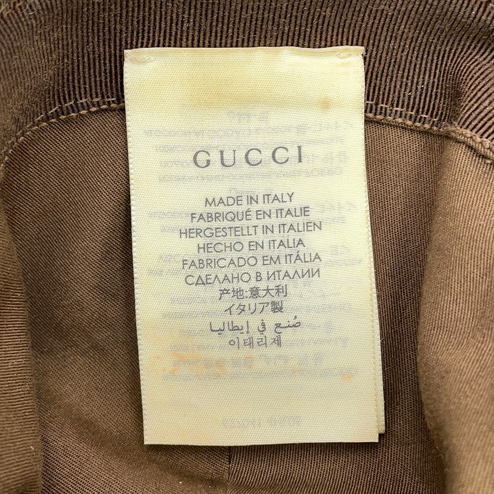 GUCCI checked fedora hat Size M Brown627041 Wool 100%
