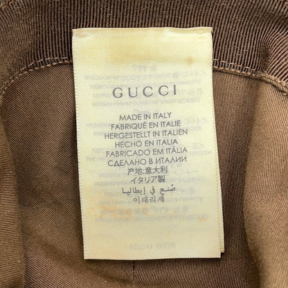 GUCCI checked fedora hat Size M Brown627041 Wool 100%