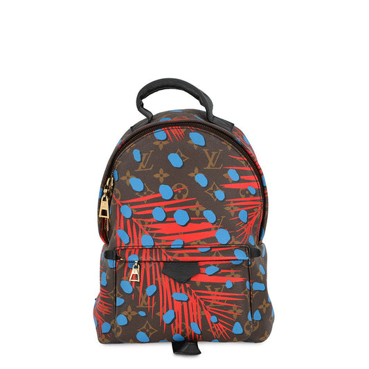 LOUIS VUITTON Palm Springs Backpack Noir/Red/BlueM41980 Monogram / Jungle Dot