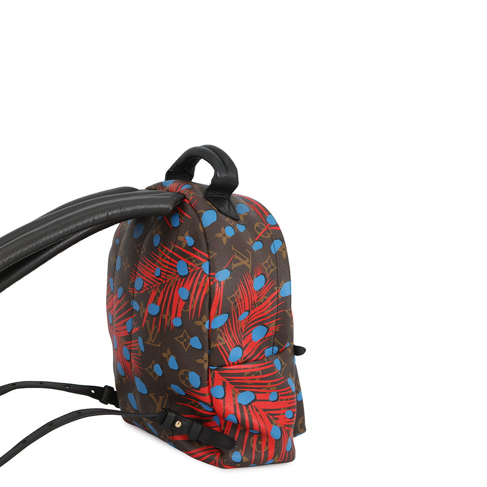 LOUIS VUITTON Palm Springs Backpack Noir/Red/BlueM41980 Monogram / Jungle Dot