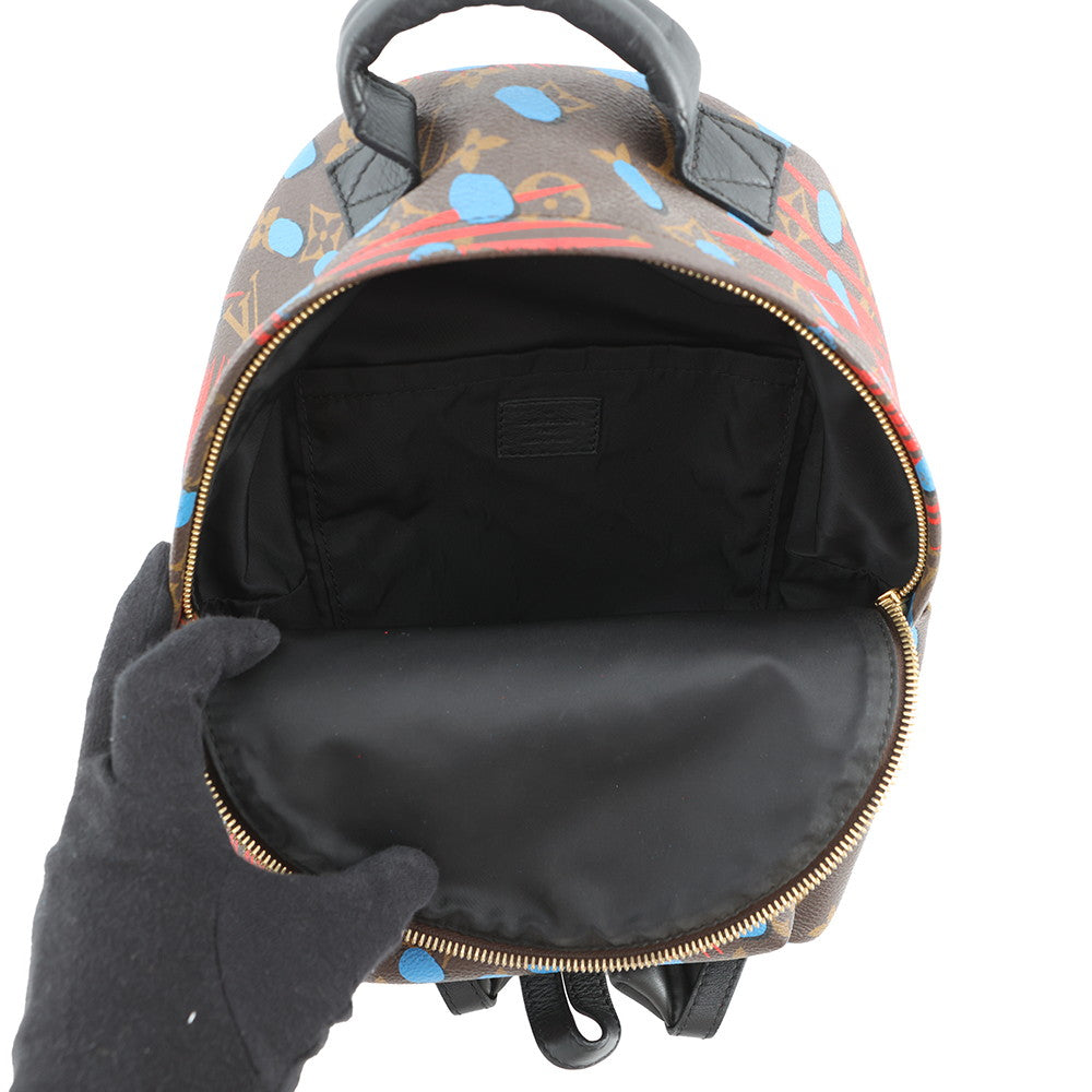 LOUIS VUITTON Palm Springs Backpack Noir/Red/BlueM41980 Monogram / Jungle Dot