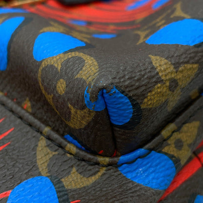 LOUIS VUITTON Palm Springs Backpack Noir/Red/BlueM41980 Monogram / Jungle Dot