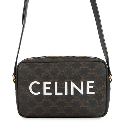 CELINE Triomphe messenger bag Black/Brown194502CIM.38NO PVC Leather Size Medium