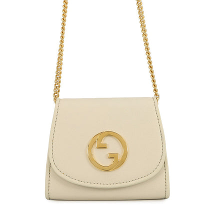 GUCCI Blondie Chain Wallet Off-white725219 Leather