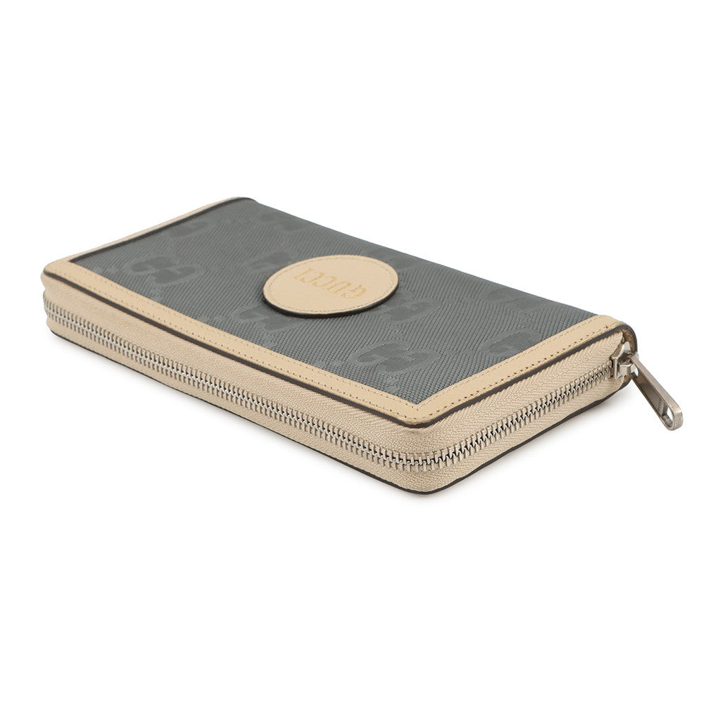 GUCCI Off the Grid Zip Around Wallet Gray/Beige625576 GGNylon/Leather