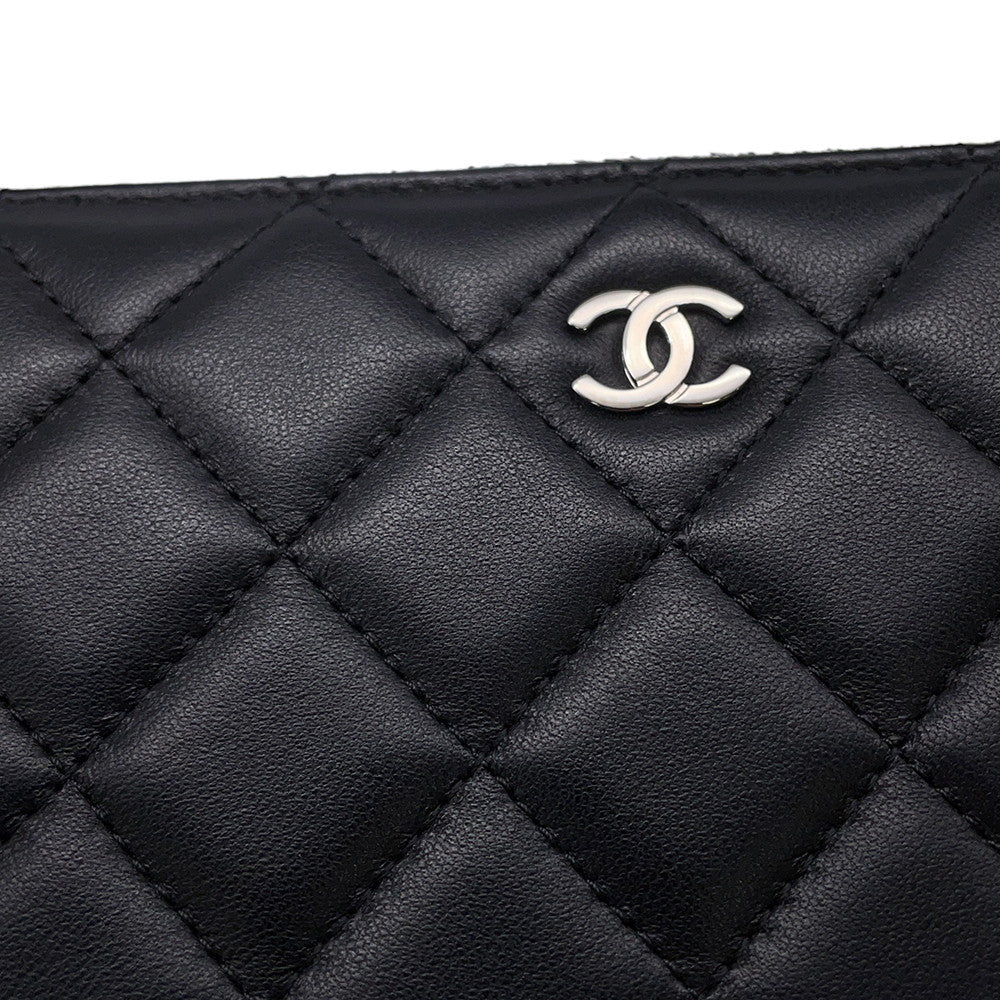CHANEL Matelasse Zip Around Long Wallet BlackA50097 Lambskin