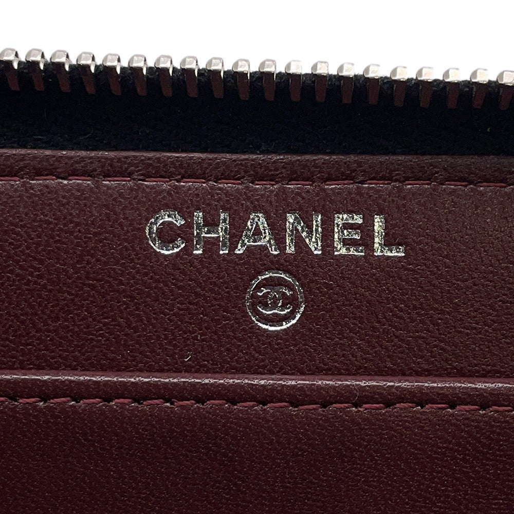 CHANEL Matelasse Zip Around Long Wallet BlackA50097 Lambskin