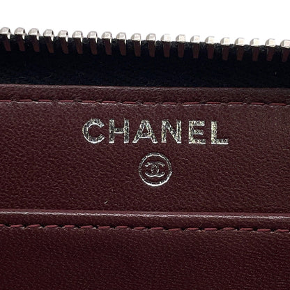 CHANEL Matelasse Zip Around Long Wallet BlackA50097 Lambskin