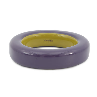HERMES Bangle Size S/width 2cm Purple/Green LacquerWood