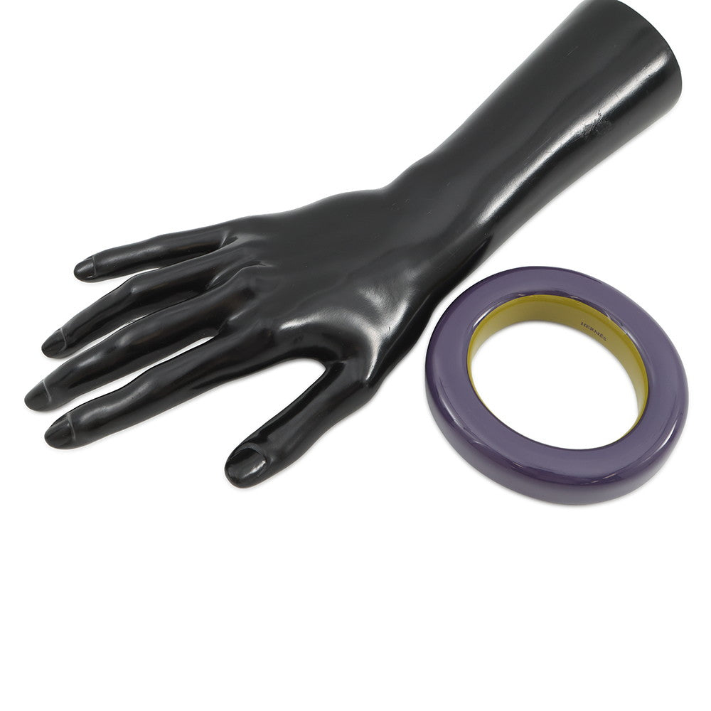 HERMES Bangle Size S/width 2cm Purple/Green LacquerWood