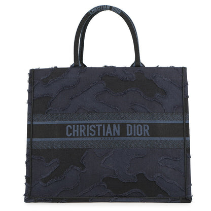 Dior Camouflage Book Tote Navy/Black Canvas Size Large