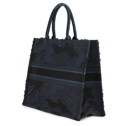 Dior Camouflage Book Tote Navy/Black Canvas Size Large