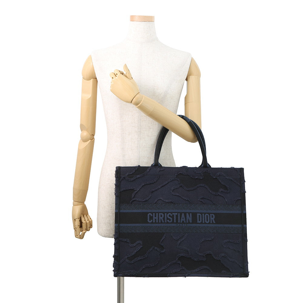 Dior Camouflage Book Tote Navy/Black Canvas Size Large