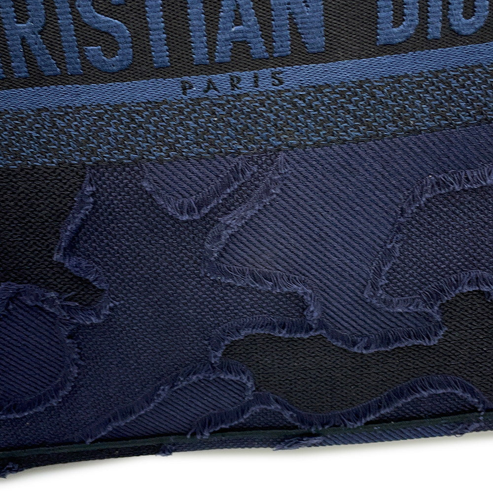 Dior Camouflage Book Tote Navy/Black Canvas Size Large