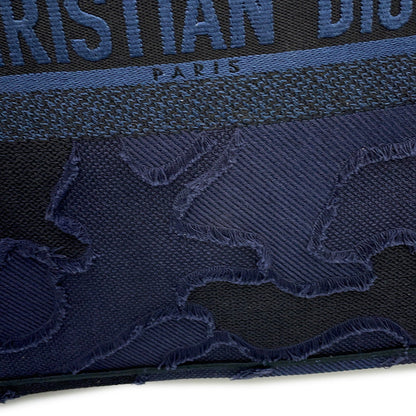 Dior Camouflage Book Tote Navy/Black Canvas Size Large