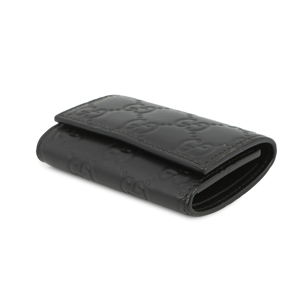 GUCCI Guccissima 6-Key Case Black138093 Leather