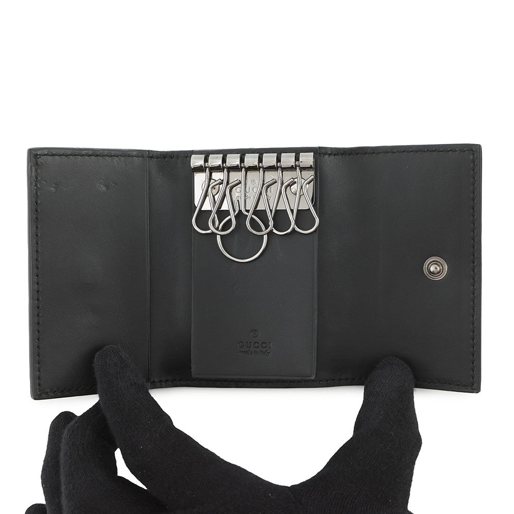 GUCCI Guccissima 6-Key Case Black138093 Leather