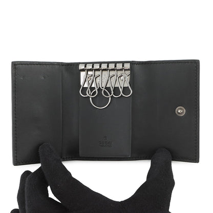 GUCCI Guccissima 6-Key Case Black138093 Leather