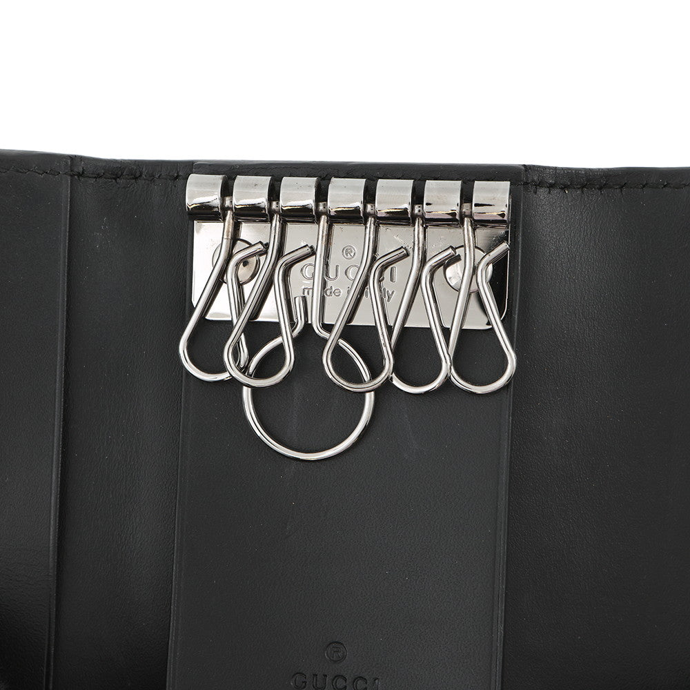 GUCCI Guccissima 6-Key Case Black138093 Leather