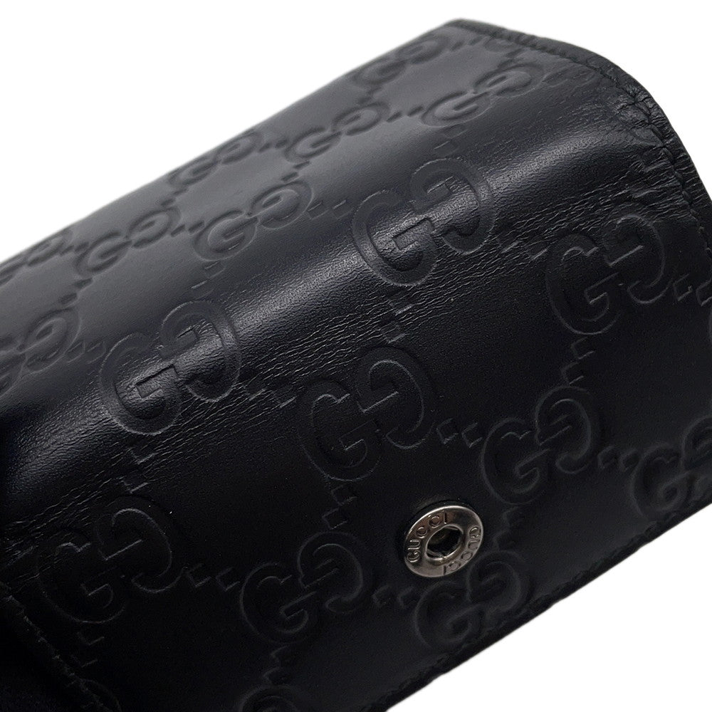 GUCCI Guccissima 6-Key Case Black138093 Leather