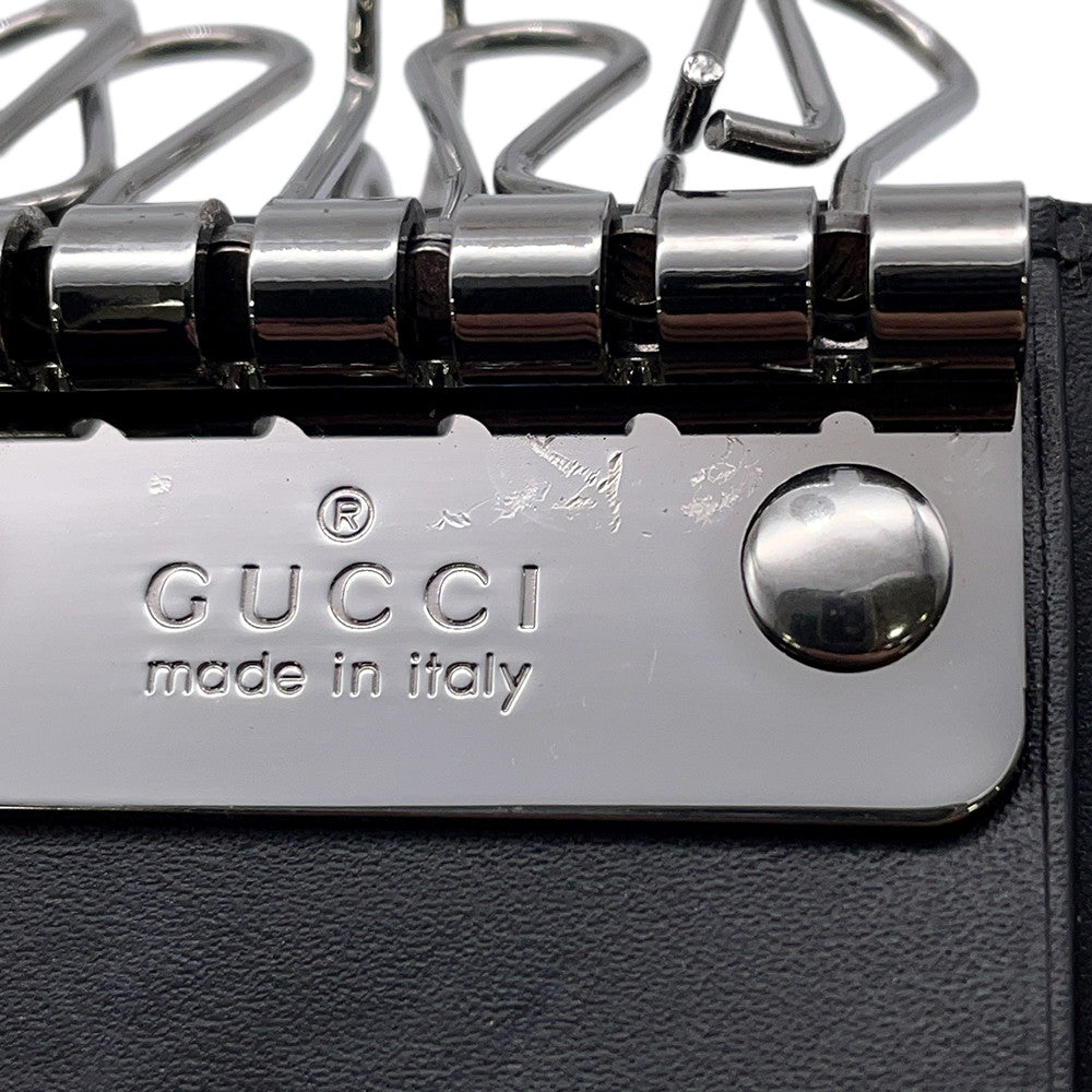 GUCCI Guccissima 6-Key Case Black138093 Leather