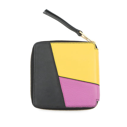 LOEWE Puzzle Round Zip Compact Wallet Black/Multicolor Leather