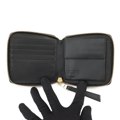 LOEWE Puzzle Round Zip Compact Wallet Black/Multicolor Leather