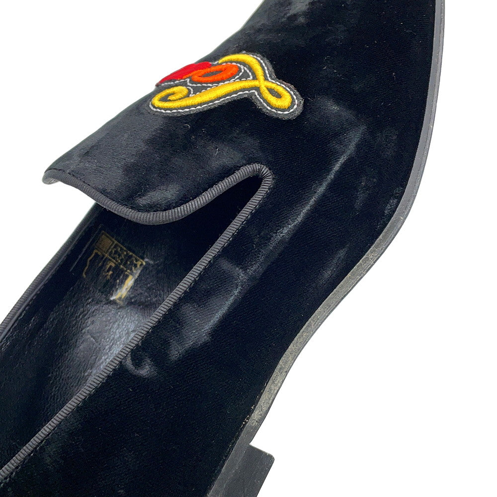 LOUIS VUITTON Auteuil loafers Black/Multicolor Velour Size 5H
