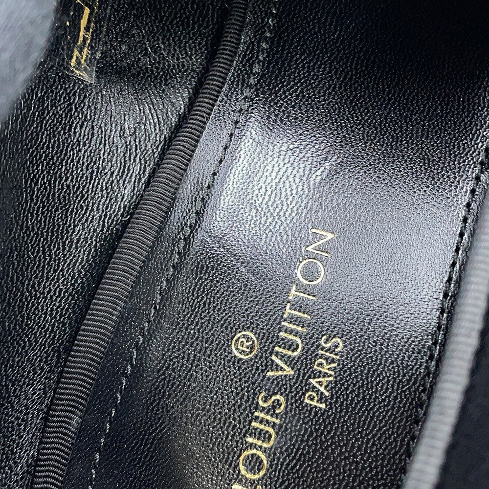 LOUIS VUITTON Auteuil loafers Black/Multicolor Velour Size 5H
