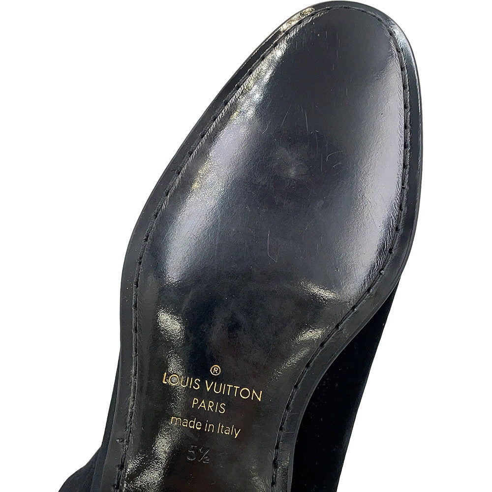 LOUIS VUITTON Auteuil loafers Black/Multicolor Velour Size 5H