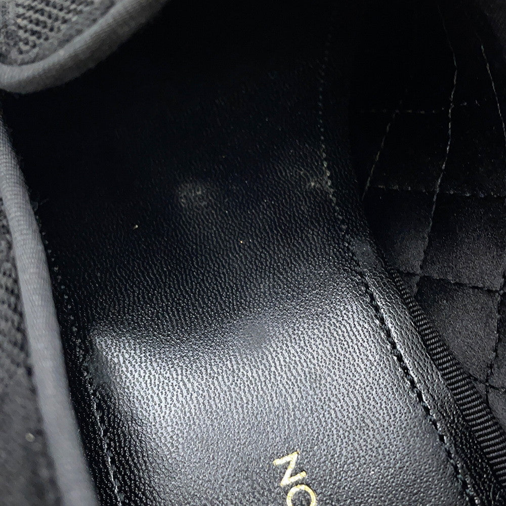 LOUIS VUITTON Auteuil line Damier loafers with embroidery logo Black Velour Size 8L