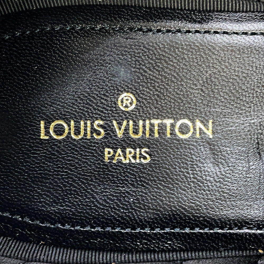 LOUIS VUITTON Auteuil line Damier loafers with embroidery logo Black Velour Size 8L