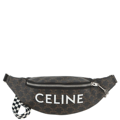 CELINE Triomphe belt bag Brown/Black/White195972 PVC