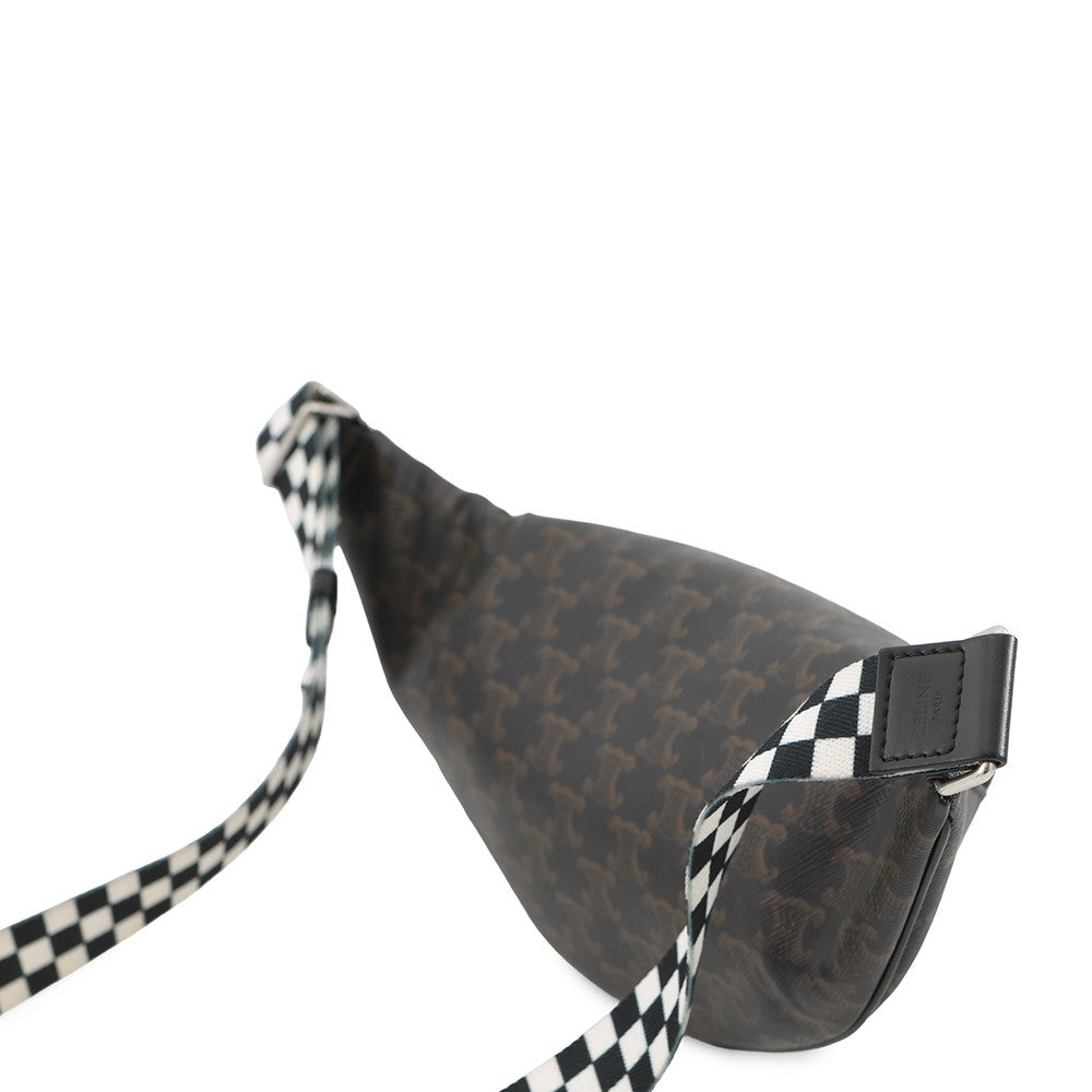 CELINE Triomphe belt bag Brown/Black/White195972 PVC