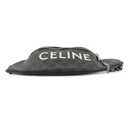 CELINE Triomphe belt bag Brown/Black/White195972 PVC