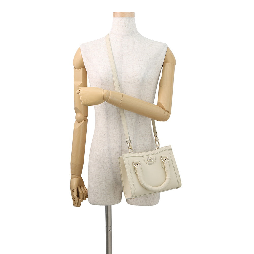 GUCCI Bamboo Diana 2-Way Handbag Ivory828356 Leather Size Mini