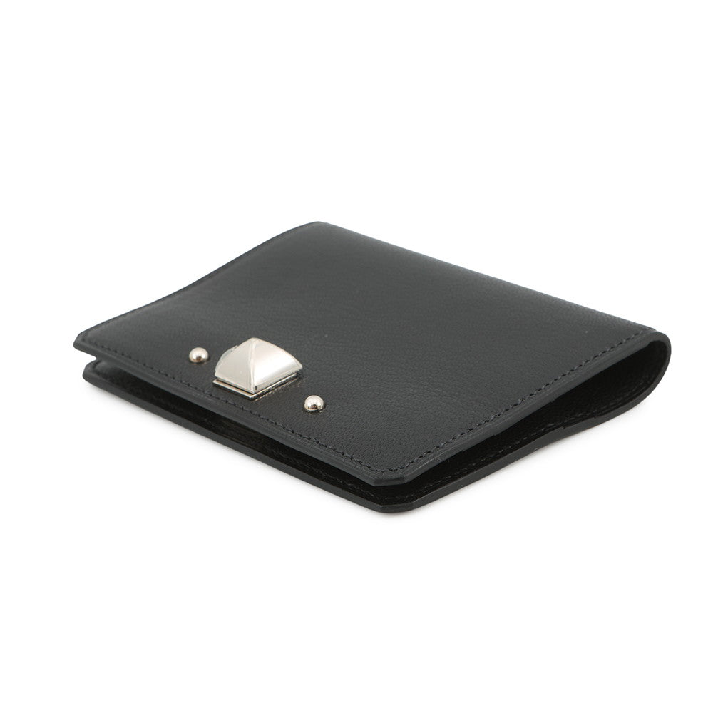 HERMES Medall Card Case Black Chevre Shamqila
