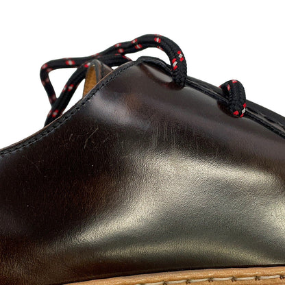 LOUIS VUITTON Woodcut Line Derby Shoes Brown/Beige Leather Wood Size 7