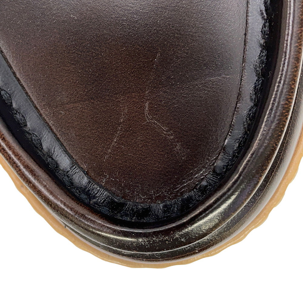 LOUIS VUITTON Woodcut Line Derby Shoes Brown/Beige Leather Wood Size 7